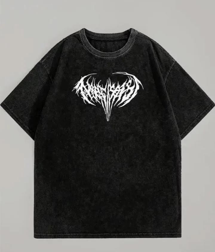 Acid wash droup shoulder t-shirt
